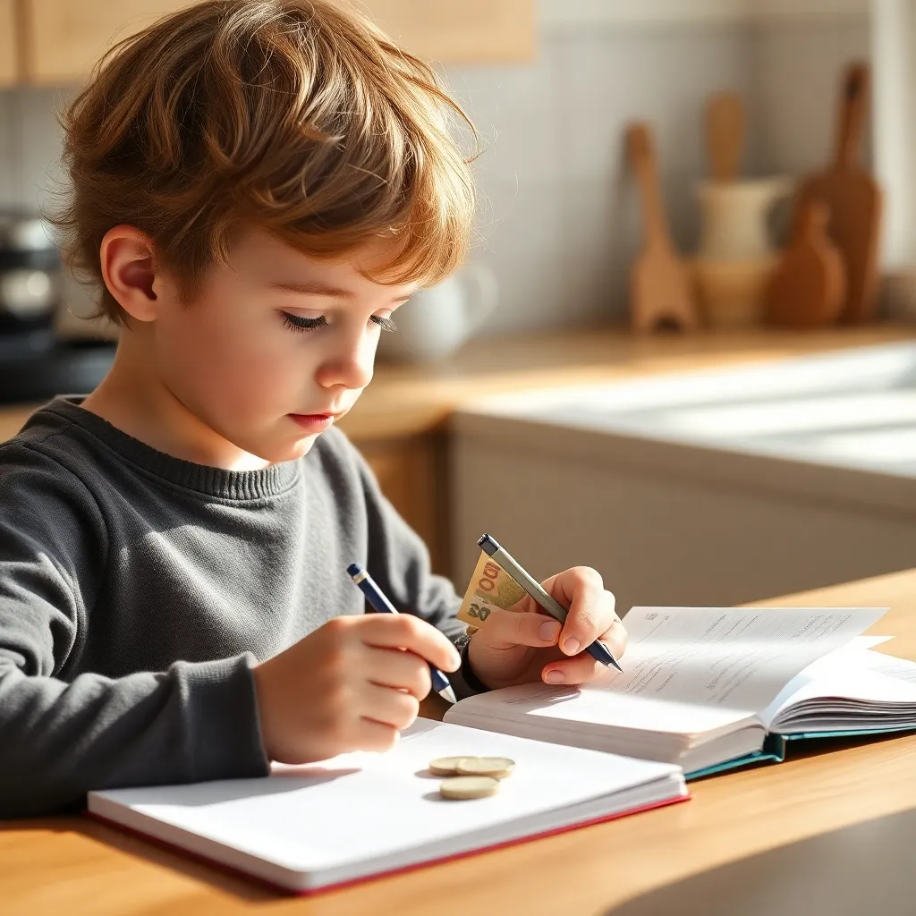 Persoon die budgetplan maakt aan keukentafel