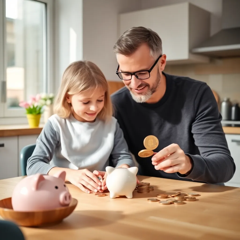 Ouder leert kind over geld