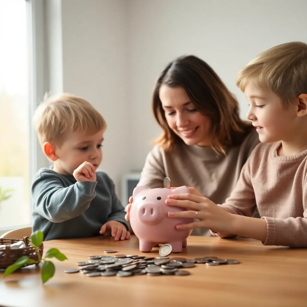 Tiener leert over online financiën op smartphone met ouder die meekijkt