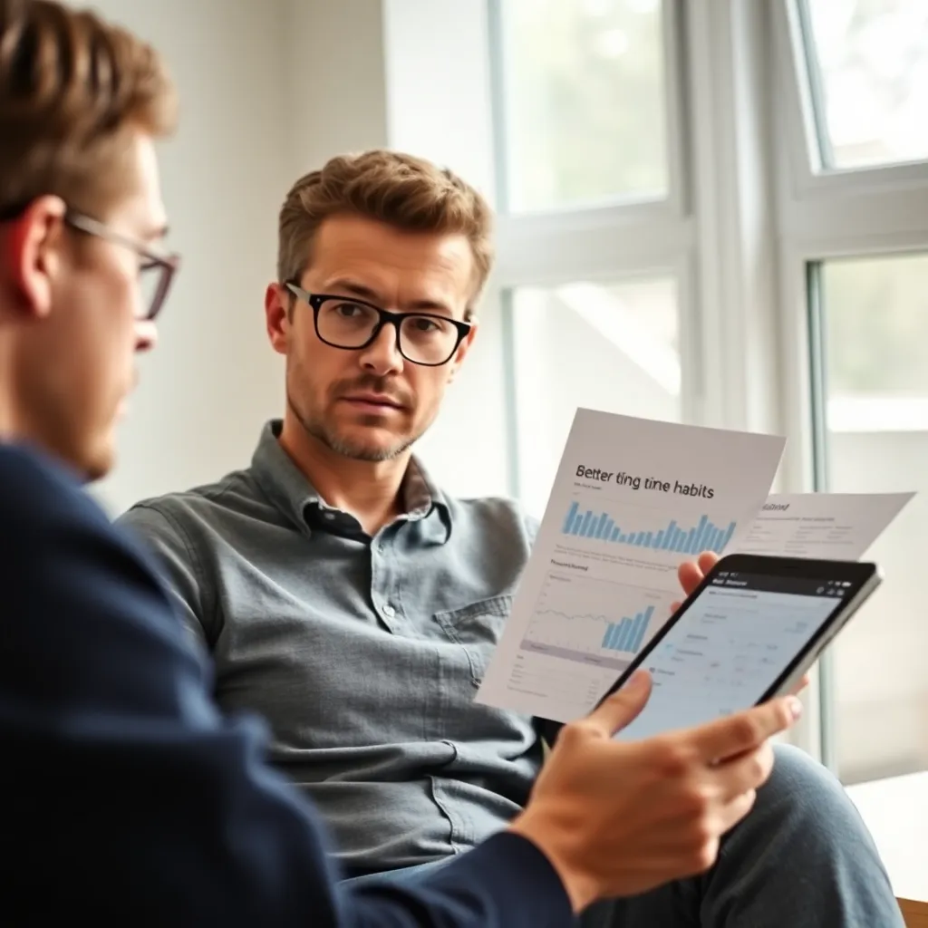 Persoon die op tablet een automatische beleggingsplan instelt